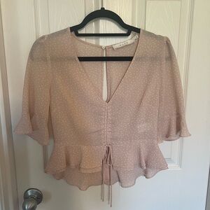 ASTR Women's Blush Peplum Blouse